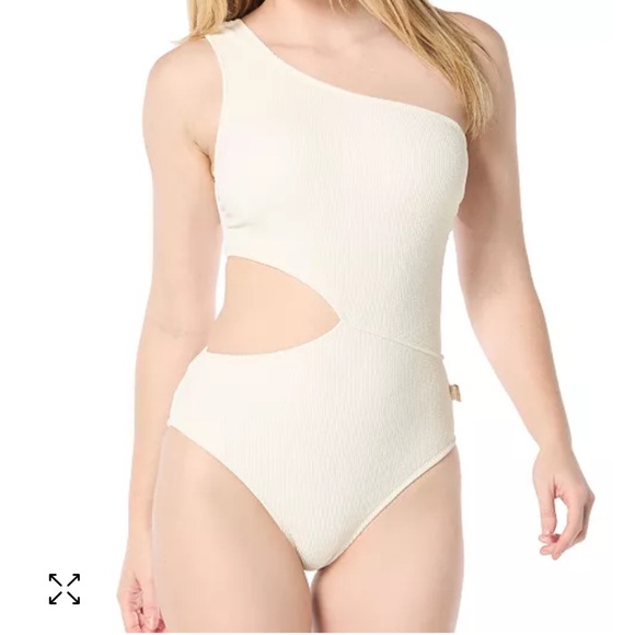 MICHAEL MICHAEL KORS
Women's One-Shoulder Side-Cutout Swimsuit - Picture 1 of 5